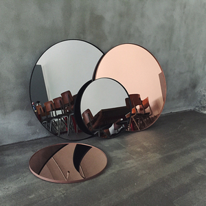 Nordic Hotel Decorative Large Round Iron Frame Smoky <strong>Grey</strong> Glass <strong>Mirror</strong> for Home Living Room Bathroom Furniture - Product Image 2