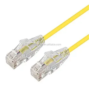 Profil Sempit Boot Desain Ultra-Slim Cat6 Cat6a 28AWG UTP Ethernet Kabel Jaringan