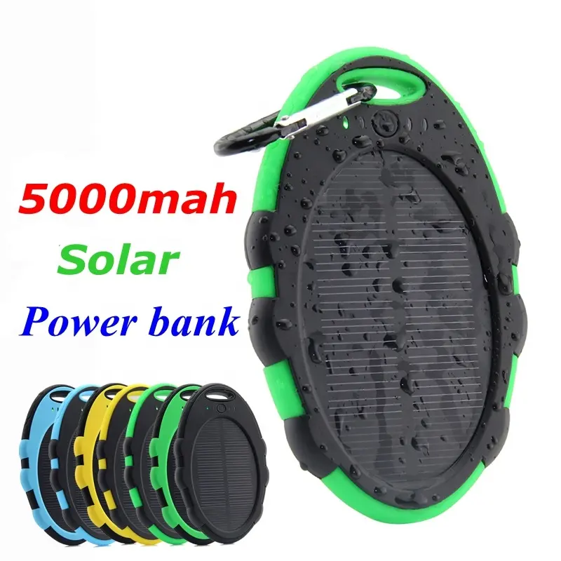 Portable mini Solar mobile phone Charger 5000mah battery Power Bank for iphone