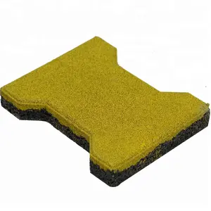 200mmx160mm outdoor Dog Bone shaped Interlocking Rubber Paver tile for Horse Stable walkways