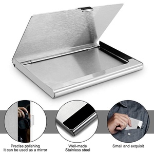 Porte-cartes de visite en métal mince pour hommes porte-cartes de poche porte-cartes de visite en acier inoxydable porte-cartes - Product Image 5