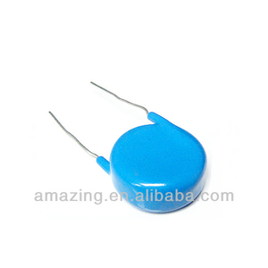 30KV 1000PF Tension's blue color ceramics capacitors with 2 leads Silver - Product Image 6