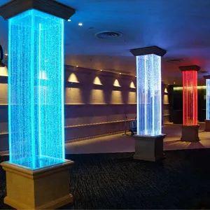 Tubo de pared de burbuja de agua, columna cuadrada, LED, de pie, personalizado, grande, H78 "/2m