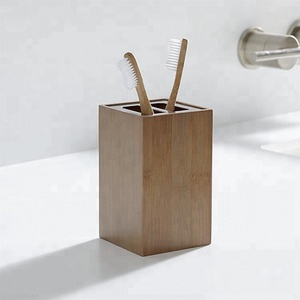 2024 creativo di lusso Eco Friendly accessori da bagno di bambù naturale Set da bagno bicchiere sapone porta portasole - Product Image 4