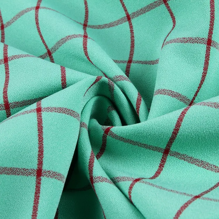 مصنع الأخضر مربع شعرية البوليستر الايطالية الشيفون اللباس قماش للملابس