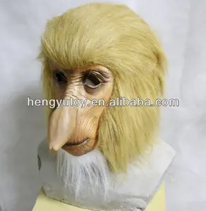 Popular Clever & Funny Halloween Costumes Latex Proboscis Monkey Head Mask for Carnival Festival