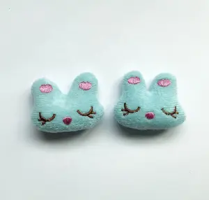 Factory price wholesale lovely 5 cm 3D mini rabbit bunny head plush stuffed toy doll for garment