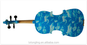 Bleu Fleur Décoratif En Bois <span class=keywords><strong>Massif</strong></span> Violon TL-1204 - Product Image 5