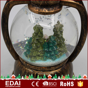 Top selling Christmas lantern shaped shiny village move cheap Globus snow - Product Image 4