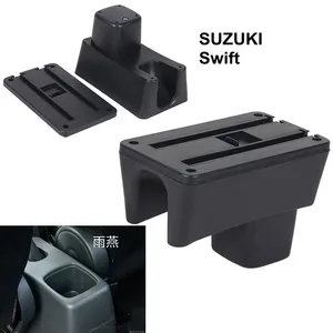 Nouveau Cuir Voiture Console centrale Accoudoirs Boîte De Rangement Magasin central avec le support de tasse de voiture-accessoire de coiffage Pour Suzuki Swift 08 ~ 17