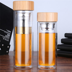 <span class=keywords><strong>Tazza</strong></span> Infusore <span class=keywords><strong>per</strong></span> Tè Personalizzabile Bottiglia d'Acqua in Vetro a Doppia Parete con Coperchio in Bambù Dorato <span class=keywords><strong>per</strong></span> Foglie Sfuse Ingrosso Catena Sfera Cuore Cristallo - Product Image 3