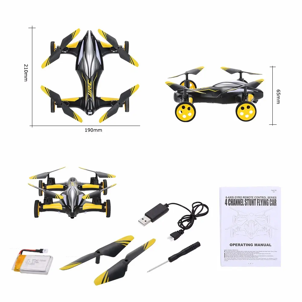 Child Play Toy JJRC H23 RC Quadcopter Land Car / Sky Flying Mini Helicopter 2 in 1 RC Control Drone