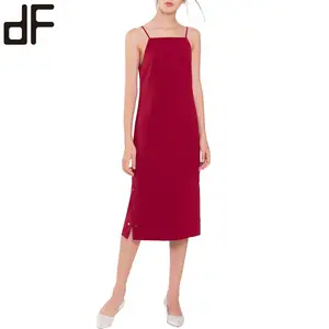 Oem China Kleding Leverancier Strappy Midi Lengte Sexy Feestjurk Foto 'S Van Casual Zomer Nachtjurk Voor Vrouwen