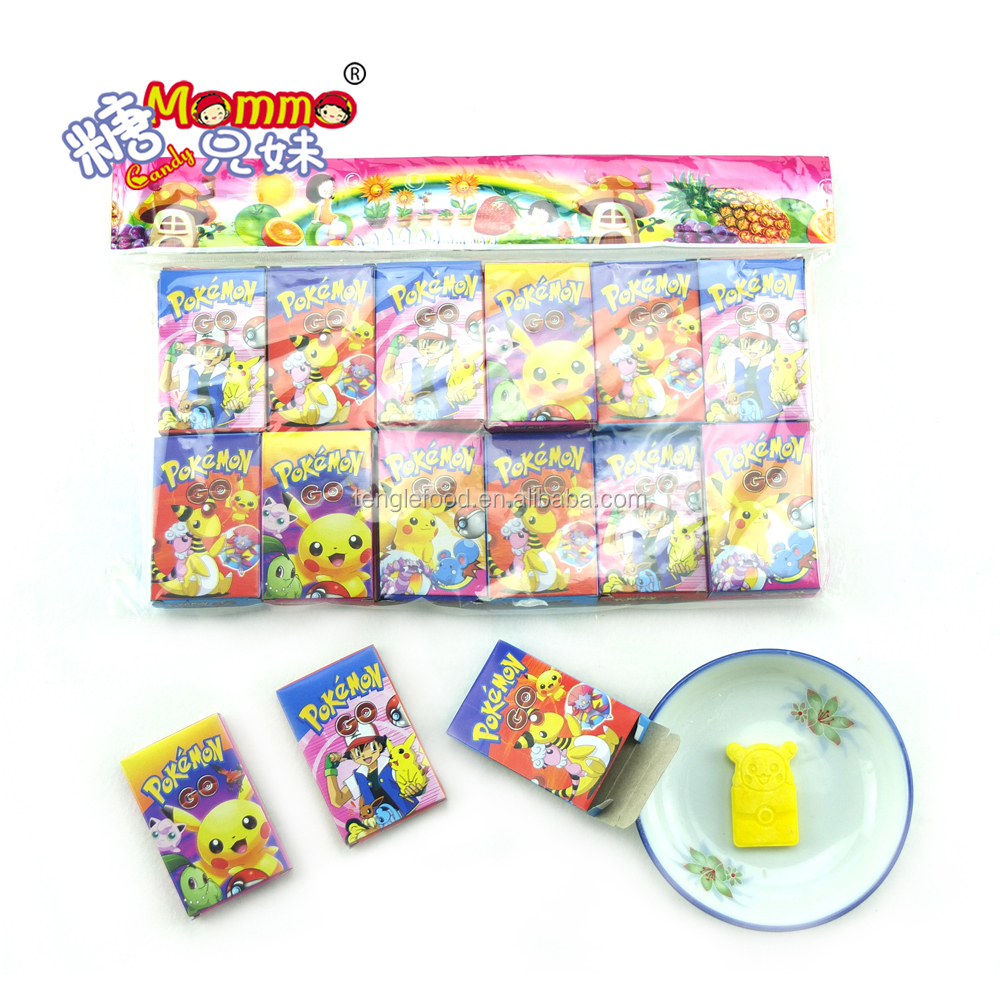 PD-028 коробки упакованы с изображением покемона Пикачу; Одежда с героями мультфильмов милые фруктовым вкусом пресс для конфет