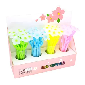2021 hot sale novelty silicone simulation plant flower toy ballpoint pens kawaii pvc gel pen