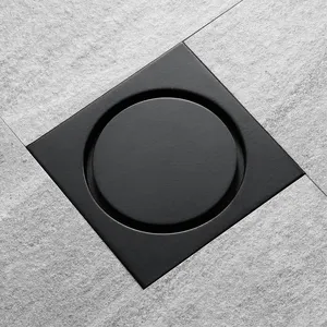 Bathroom accessories black outside inner round shower floor drainage deodorant floor drain