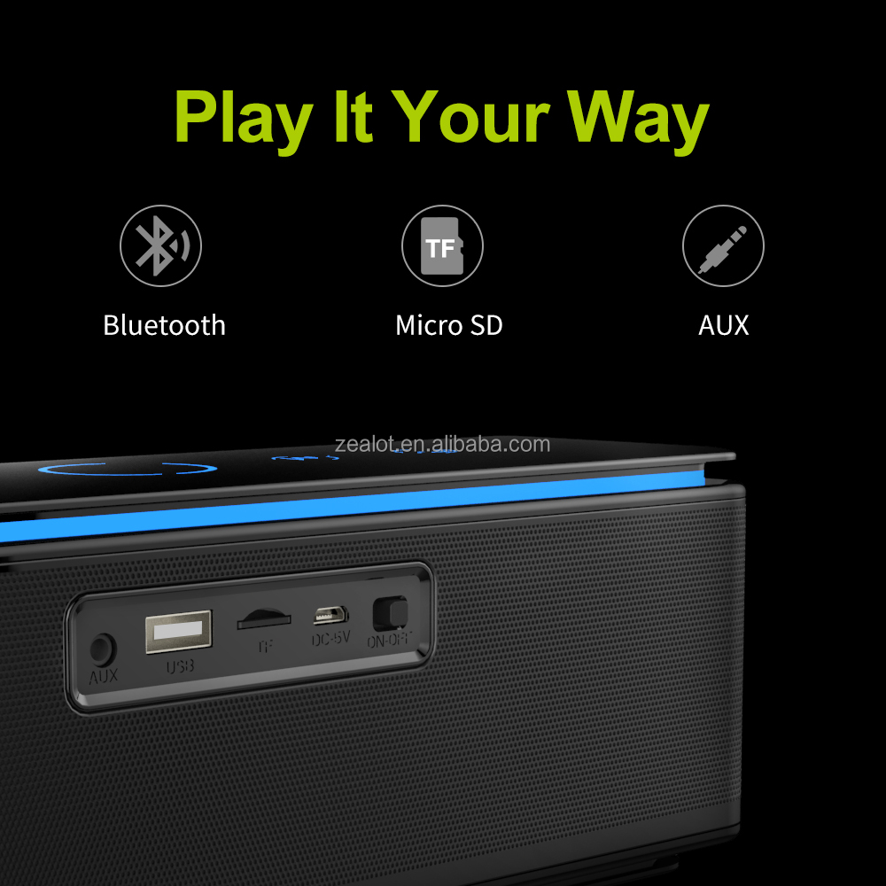 タッチコントロールBluetoothワイヤレススピーカー4ドライバーLEDバー