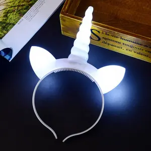 Doğum günü parti ışığı Up kafa bandı kızlar Hairbands LED Unicorn kafa bandı