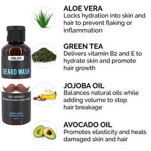 Espuma de afeitar orgánica a base de hierbas aprobada por OALEN y champú para lavar la <span class=keywords><strong>barba</strong></span> con aceite para la hidratación de la <span class=keywords><strong>barba</strong></span> - Product Image 3