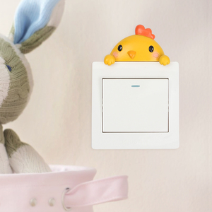 ROOGO Kwaii - Adhesivo Decorativo de Resina 3D con Forma de Animal para Interruptor de Luz, Decoración de Pared para Dormitorio Infantil, Diseño Art Deco, Artículo de Regalo Ecológico - Product Image 4