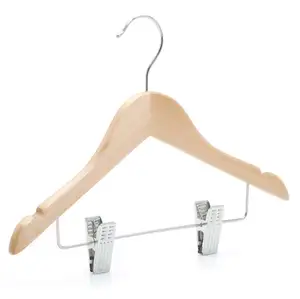 Wooden Hangers With Clips Wooden Hanger For Kids With Clips 100 Pack