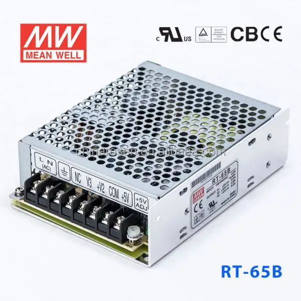 RT-65B 64.6 W 5 V/12 V/-12 V lange levensduur elektrolytische condensatoren Meanwell Triple Voeding