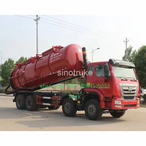 Sinotruk-succión de aguas residuales de 11000l, succión combinada de chorro, limpieza de alcantarillado, camiones de succión, Popular en filipines