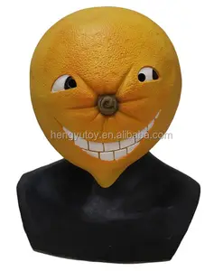 Fruit juice Costume Lovely masquerade Fancy dress Latex Orange Cartoon Mask for advertising