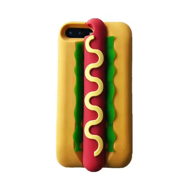 Хот-дог Гамбургер Силиконовый Чехол для мобильного телефона чехол для iPhone 6 6S Plus X XR Xs макс 7 8 Plus Мягкий чехол для мобильного телефона для задней панели Чехол Fundas Coque Капа