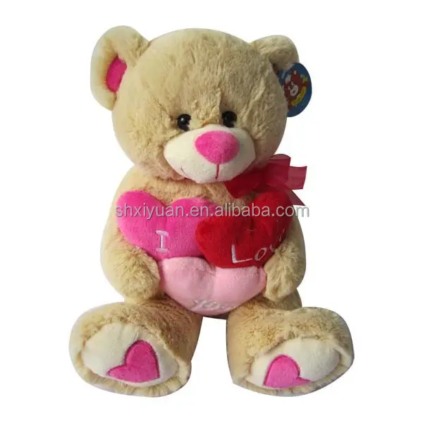 Jiangsu खिलौने देखभाल भालू प्यार खरीदने आलीशान टेडी भालू के साथ लाल दिल