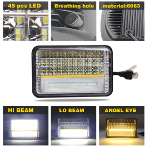 Angel Eye Led faro 4x6.135 W haz sellado 4x6 luces para camiones Kenworth - Product Image 6
