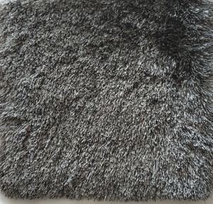 Tappeti pelosi setosi soggiorno di lusso colore nero e grigio per adulti moderni rettangoli Area nera per soggiorno camera da letto - Product Image 2