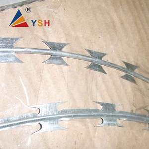 Hebei มีดโกนเหล็กม้วนเส้นผ่านศูนย์กลาง500มม., มีดโกน conctina แบบ single/CROSS Type ysh ลวดเหล็ก<span class=keywords><strong>ลวดหนาม</strong></span> - Product Image 2