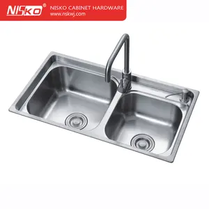 double bowl stainless steel kitchen sink top mounted euro types