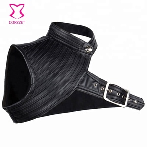 Corzzet Unisex Single Shoulder Synthetic Leather Collar <strong>Jacket</strong> Plus Size Vintage Gothic Clothing <strong>Punk</strong> <strong>Jacket</strong> for Rock Men &amp;Women - Product Image 2