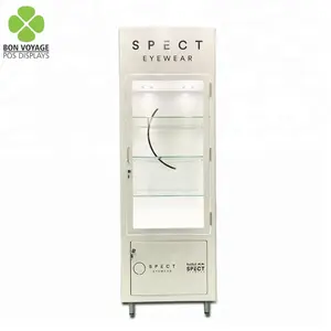 Retail shop metal floor standing sunglasses showcase eyeglasses display cabinet with led light