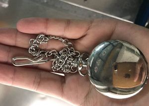Commercio all'ingrosso Liscio Luminoso Retrò doppia faccia nastro del Nero Della Catena Chiave Argento Romano orologio Da Tasca - Product Image 6
