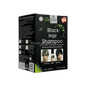 Black Hair Shampoo salon Quality Hair Color Dye Turn Hair Into Shining Black in 5 Mins Herbal Permanent Colour 2-in-1