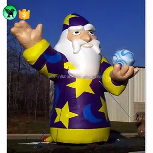 5m replica human model giant inflatable wizard with ball for advertising ST467