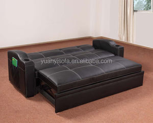 YB2222 Hiện Đại Đa Mục Đích Gấp <span class=keywords><strong>Futon</strong></span> Da Sofa Giường Với Cup Chủ - Product Image 2