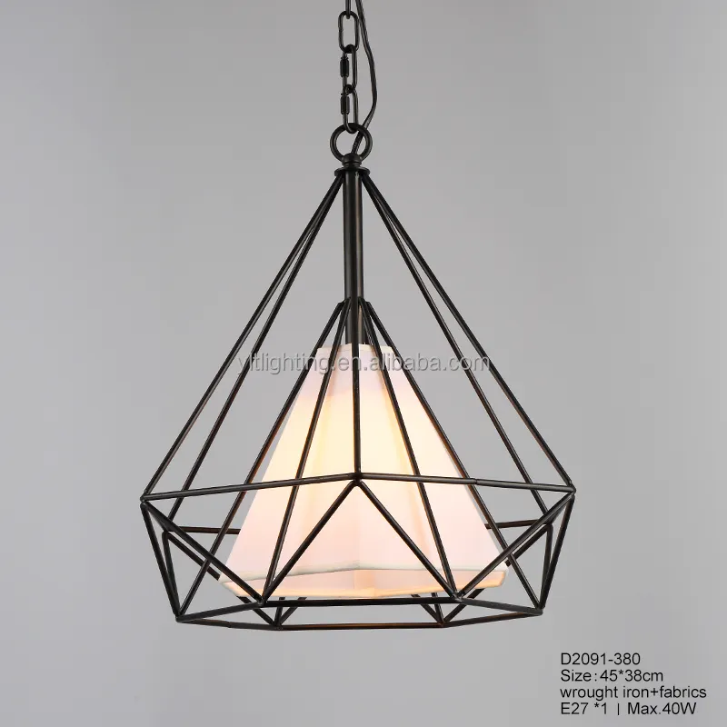 Edison Loft Stil Vintage Industrielle Eisen Lampe Diamant Form Anhänger Lampe Licht Retro Hängende Lichter für Home Hotel Vintage Lampe