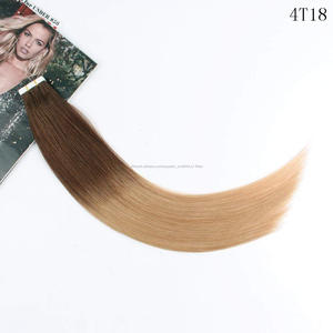 Deux Tons T4/18 <span class=keywords><strong>Brun</strong></span> Blonde ombre remy bande dans les extensions de cheveux - Product Image 2