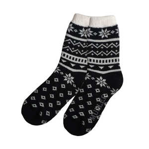 Women's Fair Isle Christmas <strong>Socks</strong> - Double Layer Fuzzy <strong>Socks</strong> for Holiday Comfort - Product Image 1