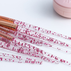 2024 bonne qualité ABS 10 pièces poignée transparente Bling maquillage pinceau ensemble femmes Mascara poudre beauté pinceaux correcteur pour le visage - Product Image 4