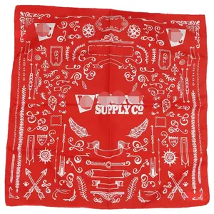 Promotional 100% cotton silk screen printed square bandanas