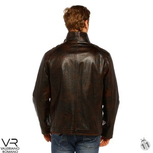 Chaqueta de Cuero Vacuno Estilo Vintage con Piel, Colección Valeriano Romano, Modelo Turco VRM70010, Prendas - Product Image 2