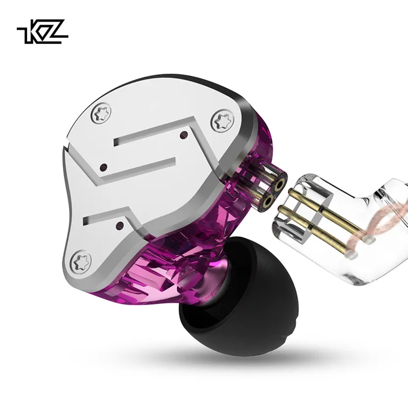 केजेड ZSN 1DD + 1BA आर्मेचर में दोहरी चालक वियोज्य कान शोर को अलग-थलग HiFi संगीत खेल Earbuds