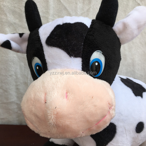 Échantillon gratuit de jouets en peluche vache pour enfants, jouets en peluche vache doux, animaux en peluche noir et blanc, vache en peluche - Product Image 4