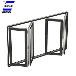 philippines modern commercial insulated aluminium bi folding door grill hinge hardware system