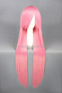 Perruque synthétique de cosplay d'anime de haute qualité, longue de 100 cm, rose, droite, Kuroko No Basketball Momoi Satsuki, pour Halloween - Product Image 2